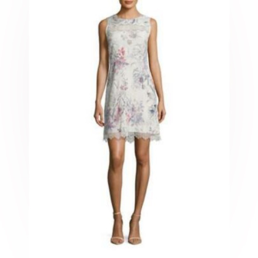 NWOT SIZE L Elegant Floral Lace Mini Dress